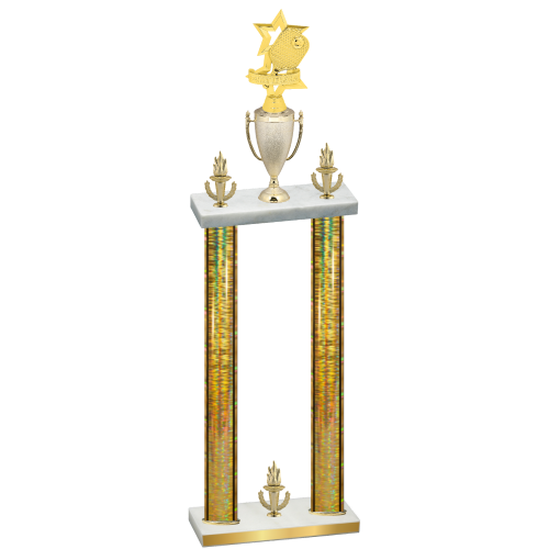 Double Gold Glacier Victory Pickleball Trophy