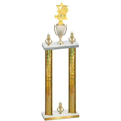 Double Gold Glacier Victory Pickleball Trophy