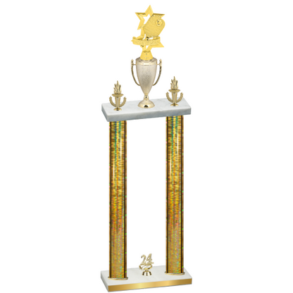 Double Gold Glacier Year Pickleball Trophy