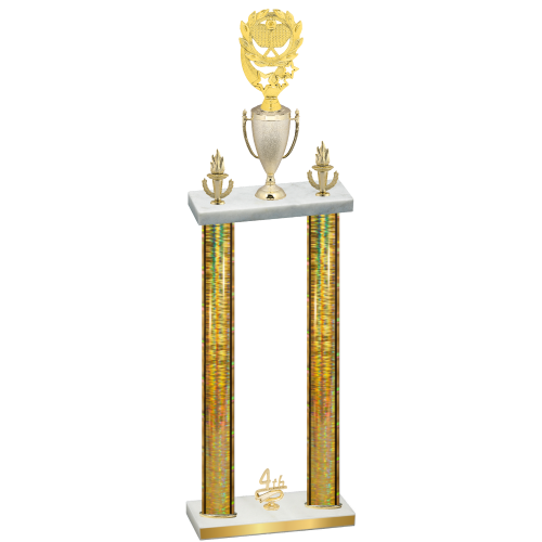 Double Gold Glacier Fourth Place Pickleball Trophy