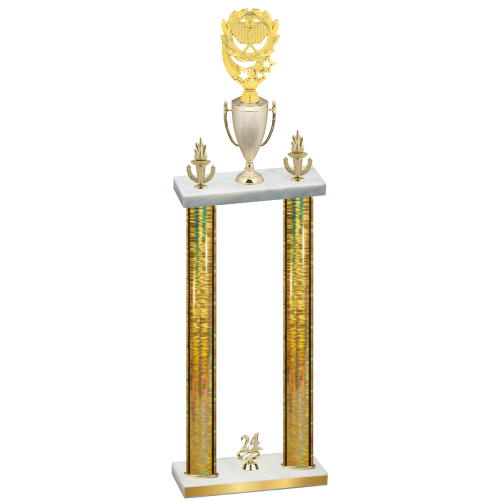 Double Gold Glacier Year Pickleball Trophy