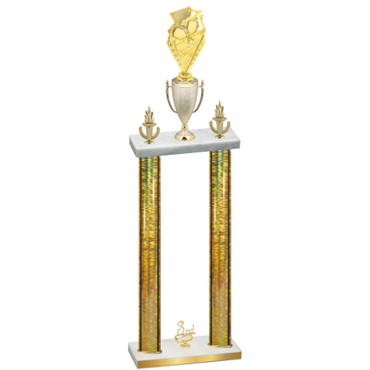 Double Gold Glacier Third Place Pickleball Trophy