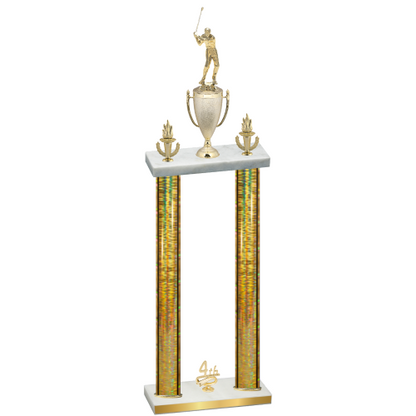 Double Gold Glacier Fourth Place Golf Trophy