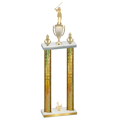 Double Gold Glacier Third Place Golf Trophy