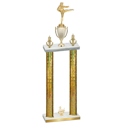 Double Gold Glacier Third Place Karate Trophy