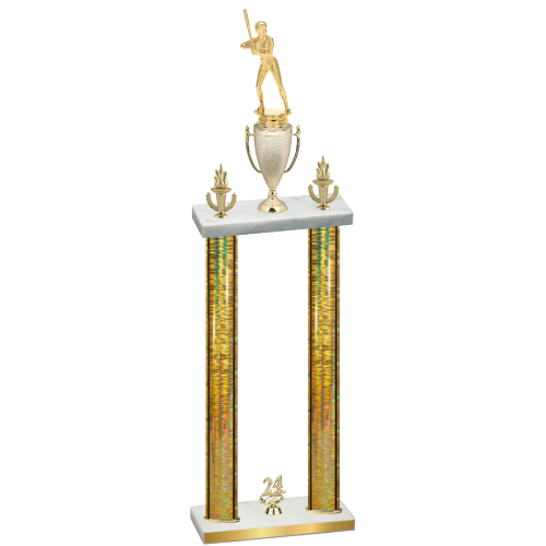 Double Gold Glacier Year Softball Trophy
