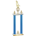 Double Blue Carbon Fiber Victory Football Trophy