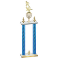 Double Blue Carbon Fiber Year Football Trophy