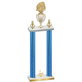 Double Blue Carbon Fiber Second Place Soccer Trophy
