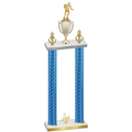 Double Blue Carbon Fiber Third Place Rugby Trophy