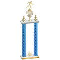 Double Blue Carbon Fiber Third Place Running Trophy