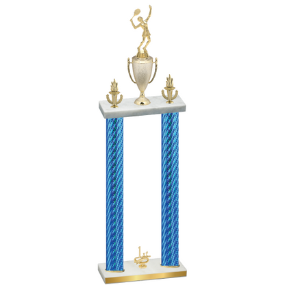 Double Blue Carbon Fiber First Place Tennis Trophy