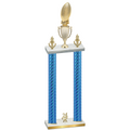 Double Blue Carbon Fiber Year Football Trophy