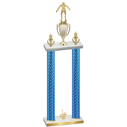 Double Blue Carbon Fiber First Place Wrestling Trophy