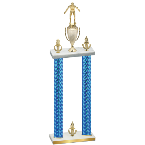 Double Blue Carbon Fiber Victory Wrestling Trophy