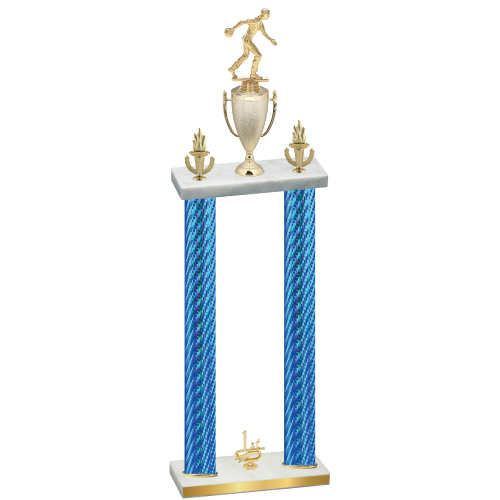 Double Blue Carbon Fiber First Place Bowling Trophy