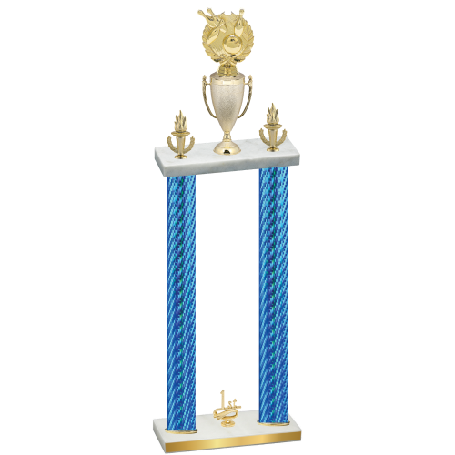 Double Blue Carbon Fiber First Place Bowling Trophy