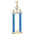 Double Blue Carbon Fiber Third Place Volleyball Trophy