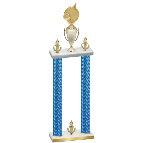 Double Blue Carbon Fiber Victory Volleyball Trophy
