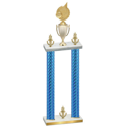 Double Blue Carbon Fiber Victory Volleyball Trophy