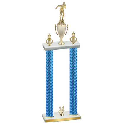 Double Blue Carbon Fiber Year Swimming Trophy