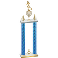 Double Blue Carbon Fiber Victory Football Trophy