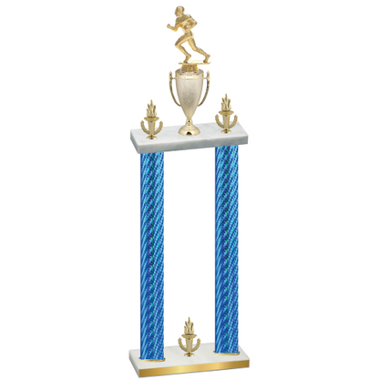 Double Blue Carbon Fiber Victory Football Trophy