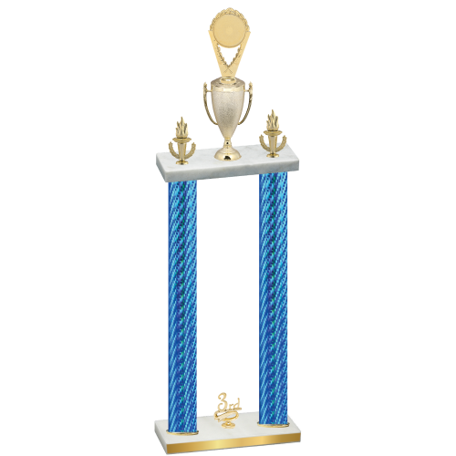 Double Blue Carbon Fiber Third Place Insert Trophy