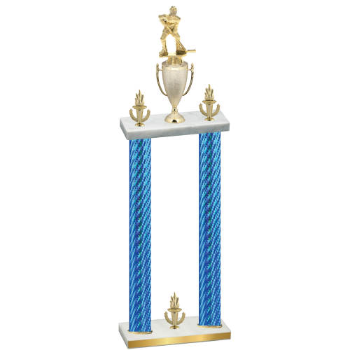 Double Blue Carbon Fiber Victory Hockey Trophy
