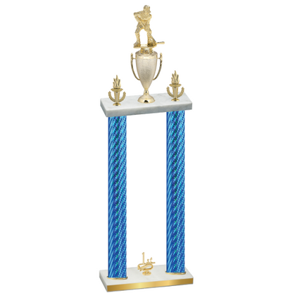 Double Blue Carbon Fiber First Place Hockey Trophy