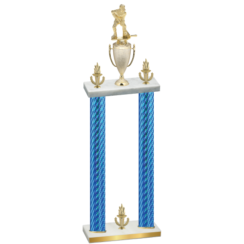 Double Blue Carbon Fiber Victory Hockey Trophy