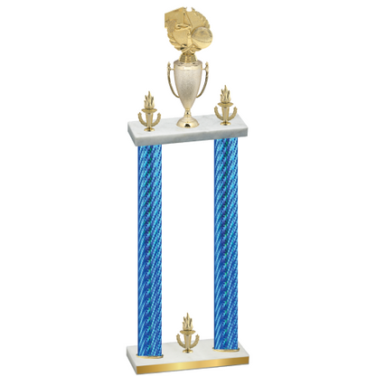 Double Blue Carbon Fiber Victory Basketball Trophy