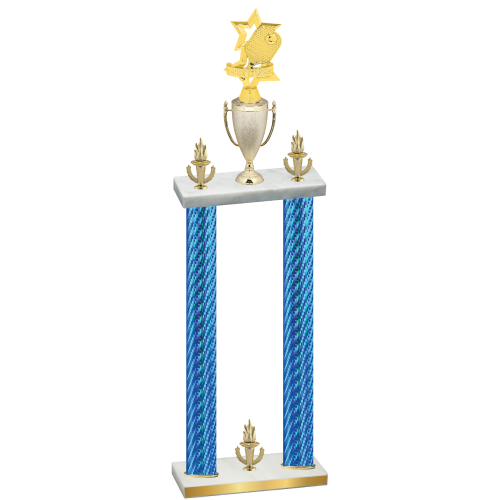 Double Blue Carbon Fiber Victory Pickleball Trophy