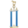 Double Blue Carbon Fiber Third Place Horses Trophy
