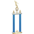 Double Blue Carbon Fiber First Place Basketball Trophy