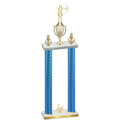 Double Blue Carbon Fiber Third Place Archery Trophy