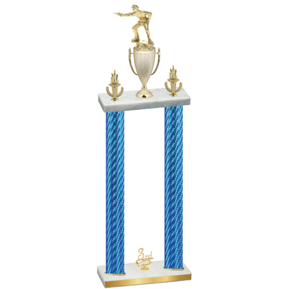 Double Blue Carbon Fiber Third Place Shooter Trophy