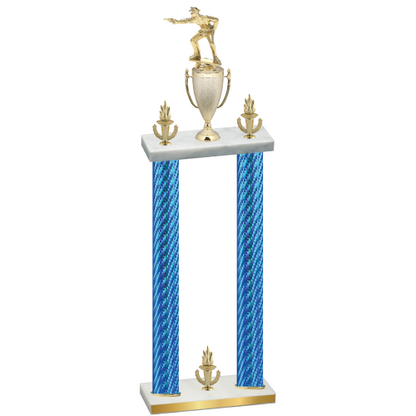 Double Blue Carbon Fiber Victory Shooter Trophy