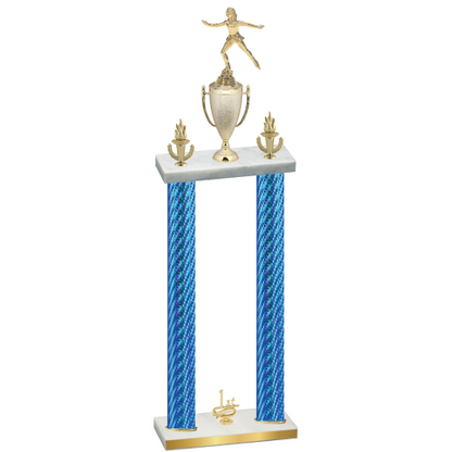 Double Blue Carbon Fiber First Place Skater Trophy
