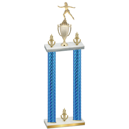 Double Blue Carbon Fiber Victory Skater Trophy