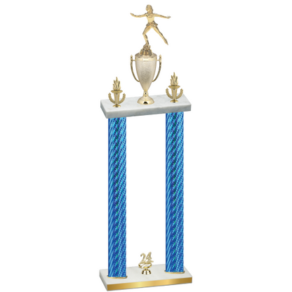 Double Blue Carbon Fiber Year Skater Trophy