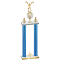 Double Blue Carbon Fiber Fourth Place Weights Trophy