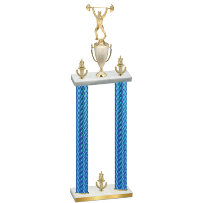 Double Blue Carbon Fiber Victory Weights Trophy
