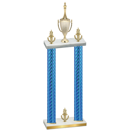 Double Blue Carbon Fiber Victory Chess Trophy