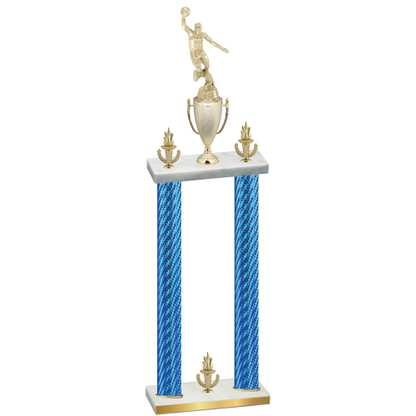 Double Blue Carbon Fiber Victory Basketball Trophy