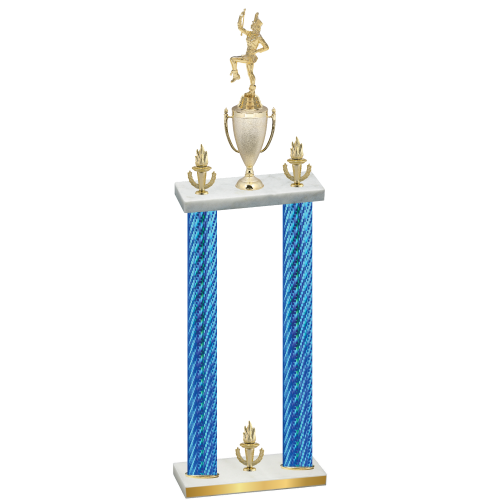 Double Blue Carbon Fiber Victory Majorette Trophy