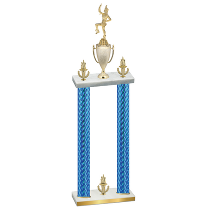 Double Blue Carbon Fiber Victory Majorette Trophy