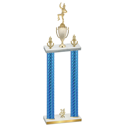 Double Blue Carbon Fiber Year Majorette Trophy