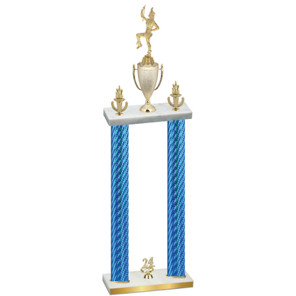 Double Blue Carbon Fiber Year Majorette Trophy