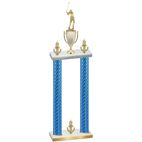 Double Blue Carbon Fiber Victory Golf Trophy